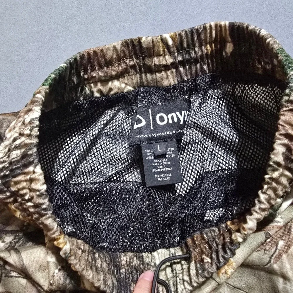 Onyx Outdoor Cargo Pants Mens Large Camo Realtree AP Mesh Lined Zipper Leg